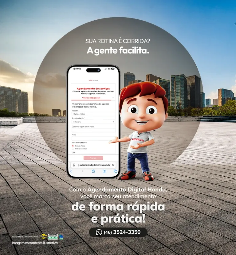 Banner Honda Rio Branco Motos Serviços e Produtos - Agendamento Digital Honda