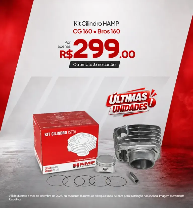 Banner RioBranco Motos Kit Cilindro HAMP CG160 + Bros160