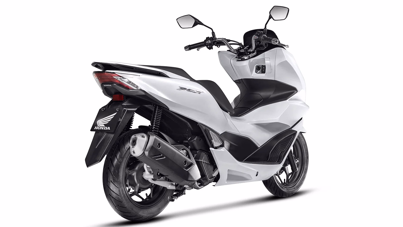 PCX na cor branco perolizado, vista lateral traseira direita - 11 de 12